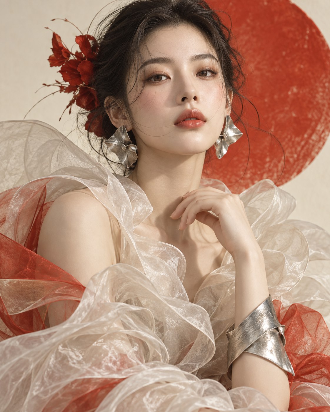 AI-generated editorial fashion portrait
