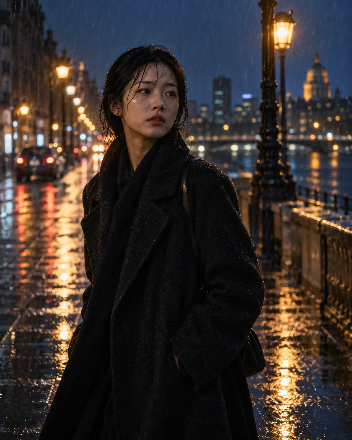雨夜电影人像参考图